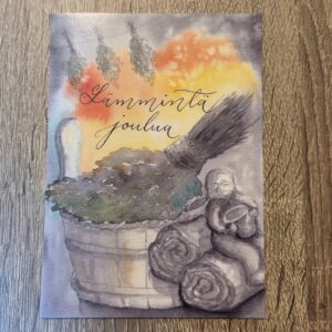 Joulujuttuja - Joulukortti, Saunavasta