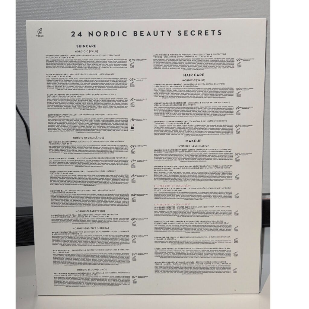 Lumenen kalenterin sisällysluettelo